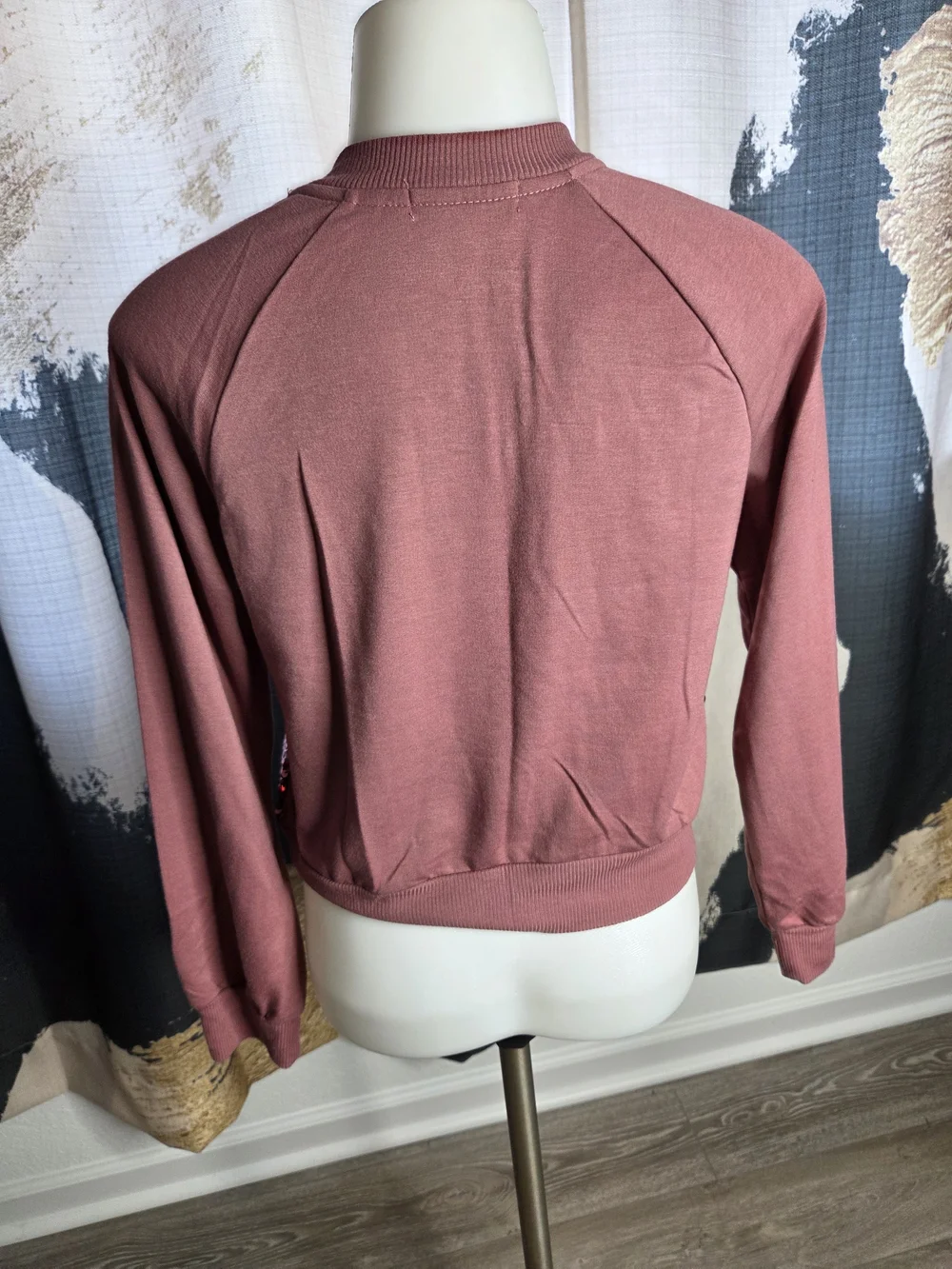 Beautees Rose Pink Sequin Bomber Jacket